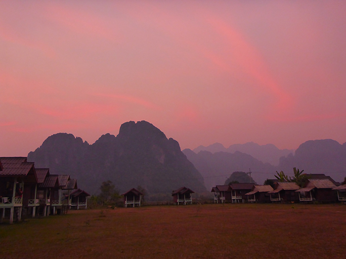 Coucher de soleil Vang Vieng Laos