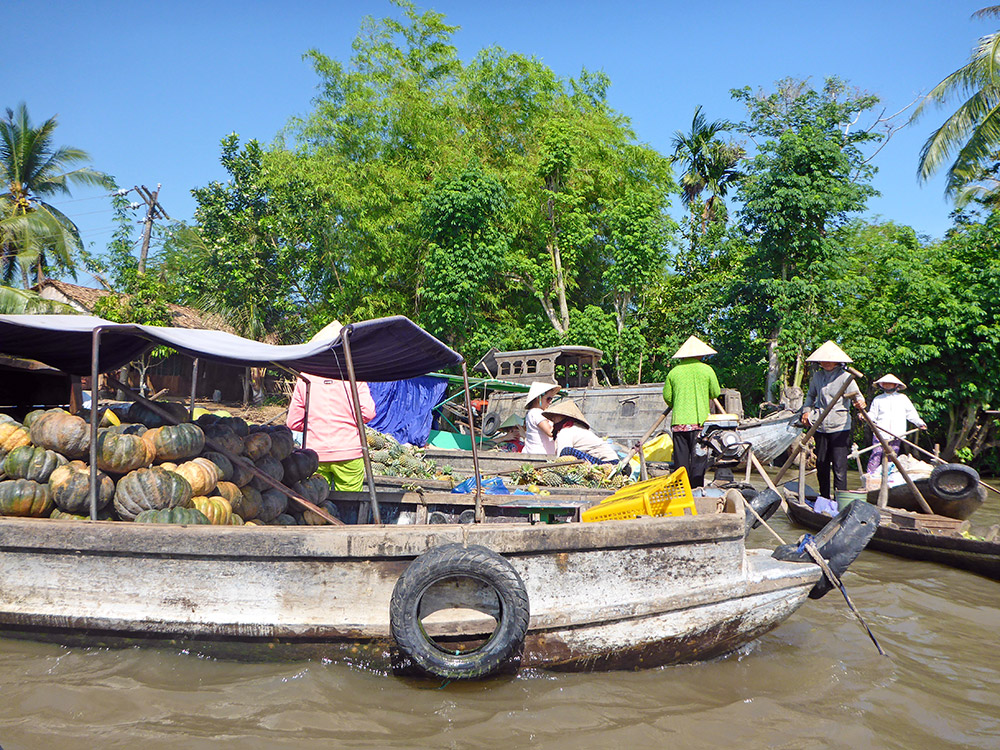 Les marchés flottants de Can Tho, Delta du Mékong, Vietnam