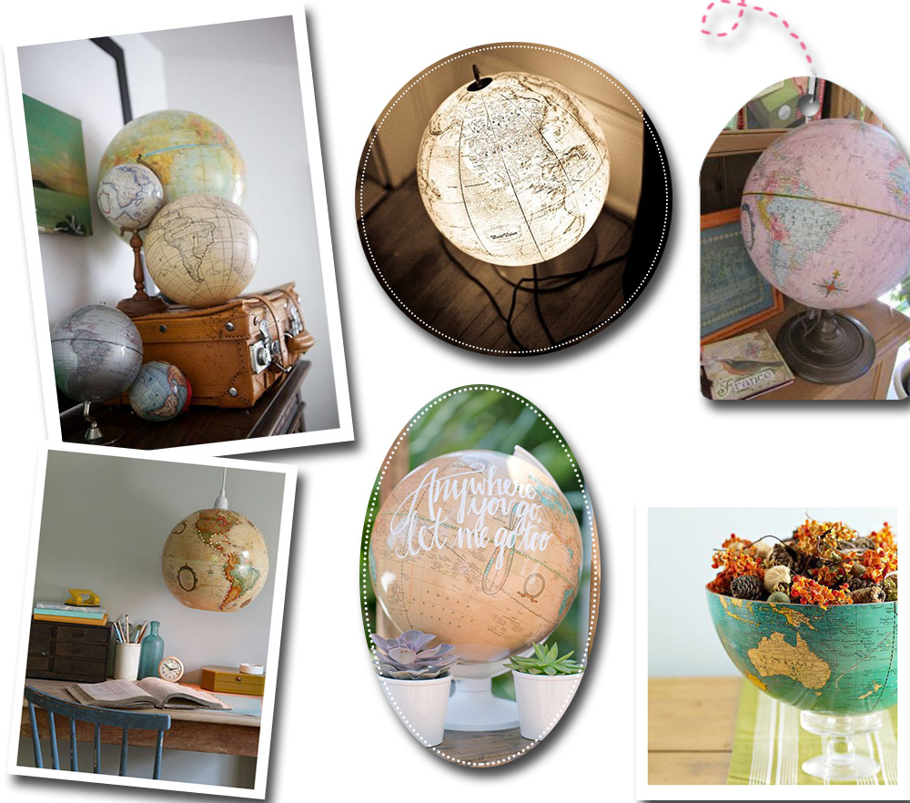 Idée de décoration voyage pour sa maison avec des globes